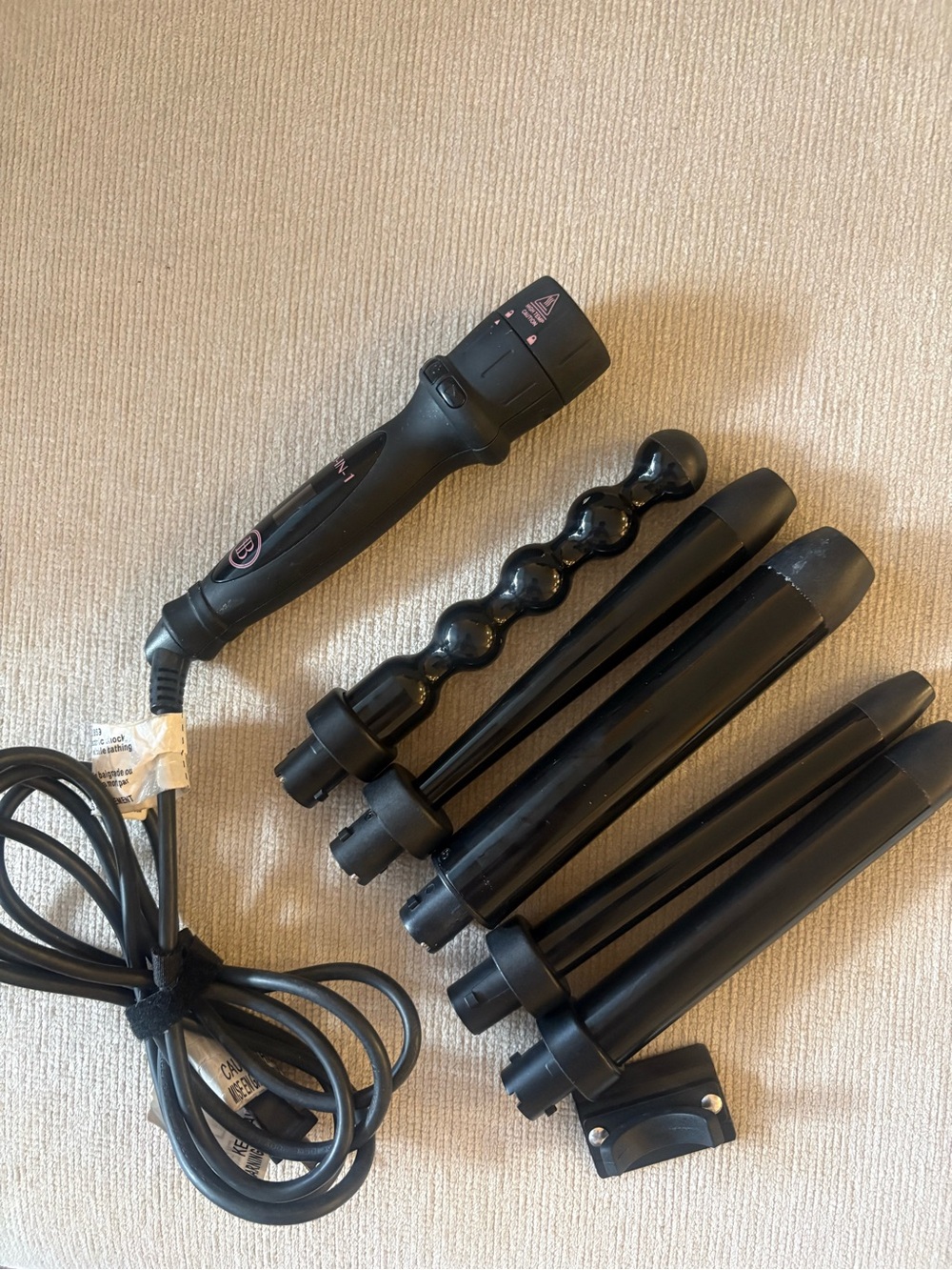 Bombay 5 in 1 Interchangeable Barrel Curling Wand Set in Black - Picture 6 of 6